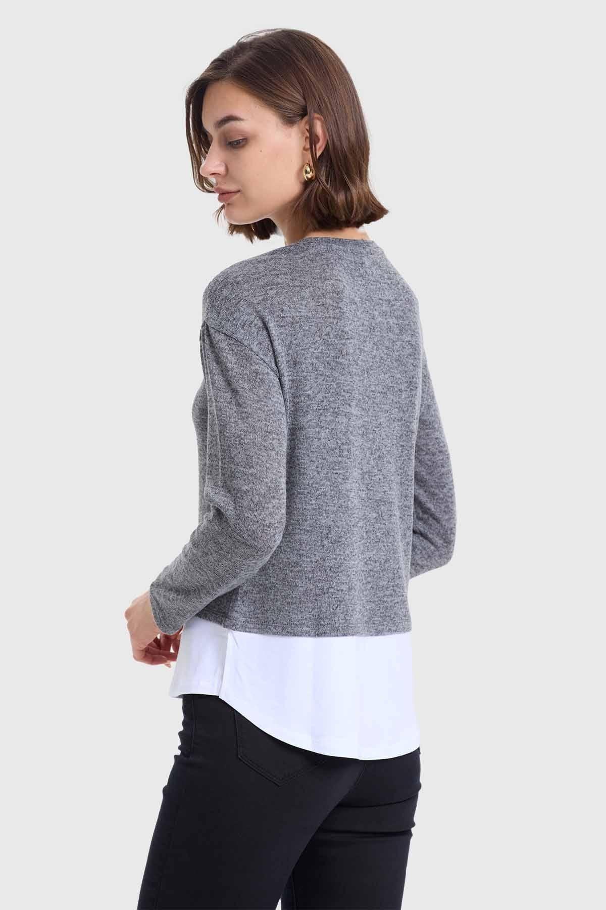 Sweater Mujer Con Faldón Marengo-2