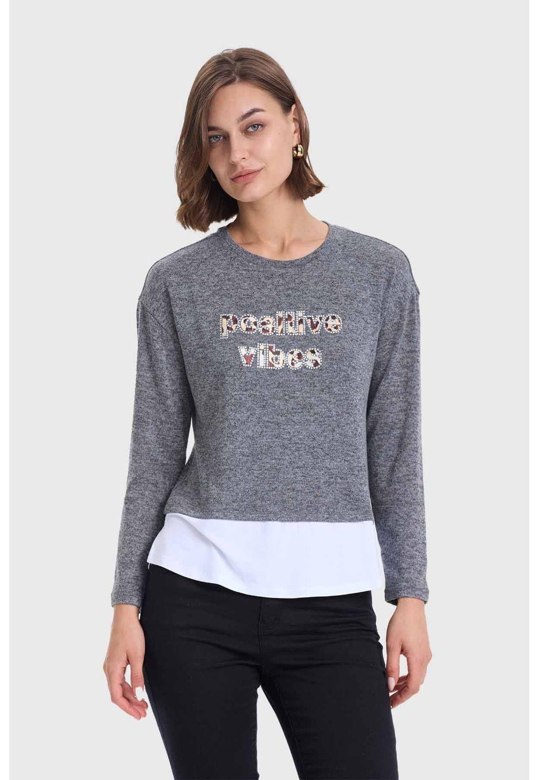 Sweater Mujer Con Faldón Marengo-0