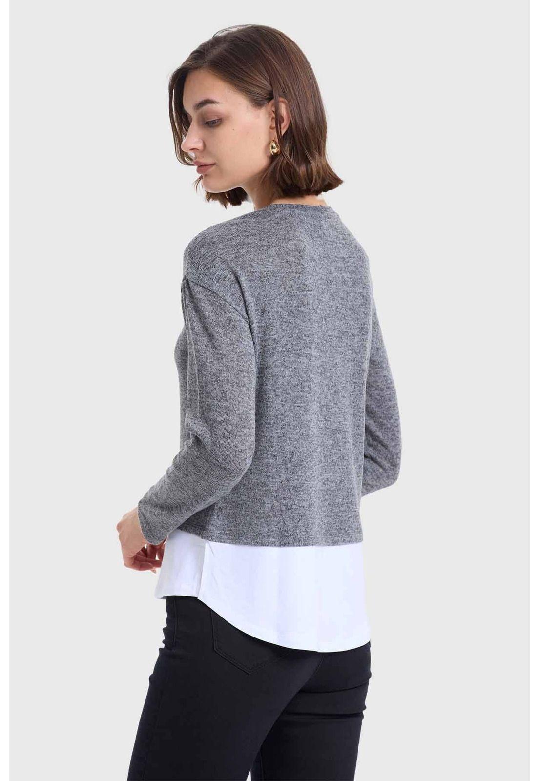 Sweater Mujer Con Faldón Marengo-2