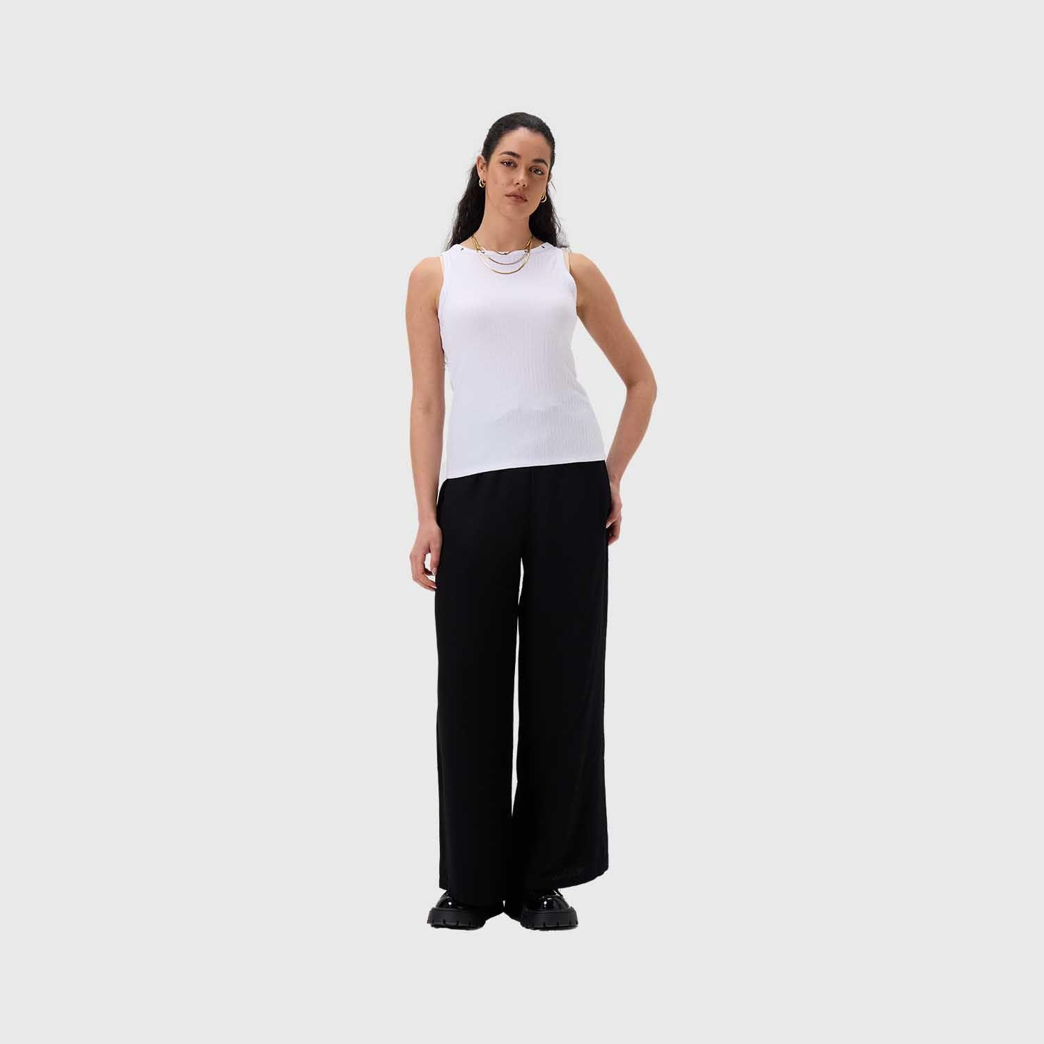 Polera Mujer Aplicación Ojetillo Blanco Fashion's Park-3