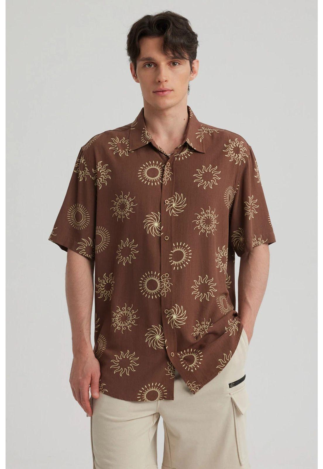 Camisa Hombre Full Print Chocolate-0