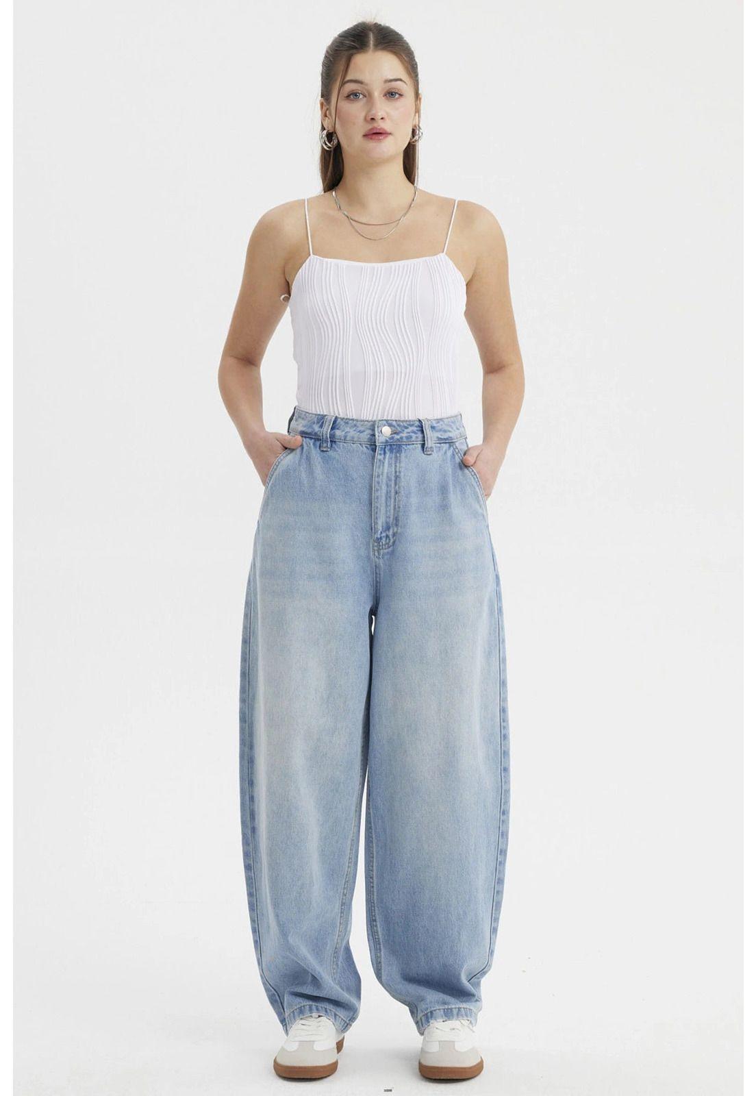 Jeans Mujer Baggy Chino Azul Claro-3