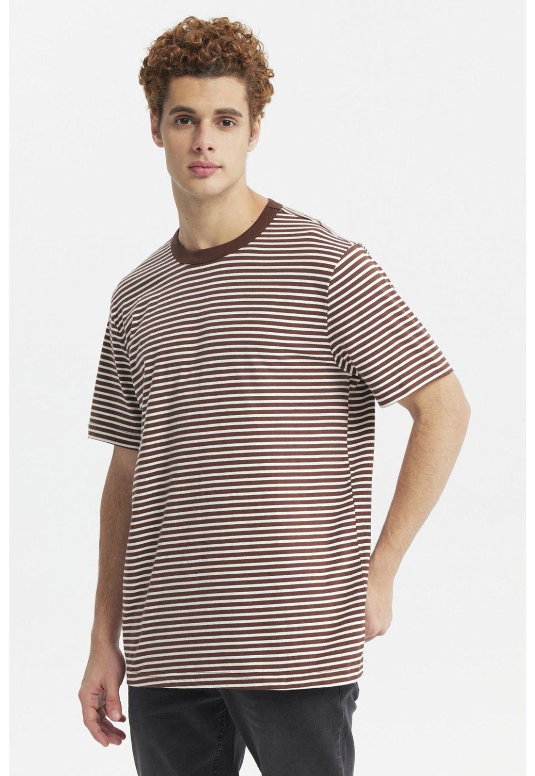 Polera Hombre Rayas Chocolate-1