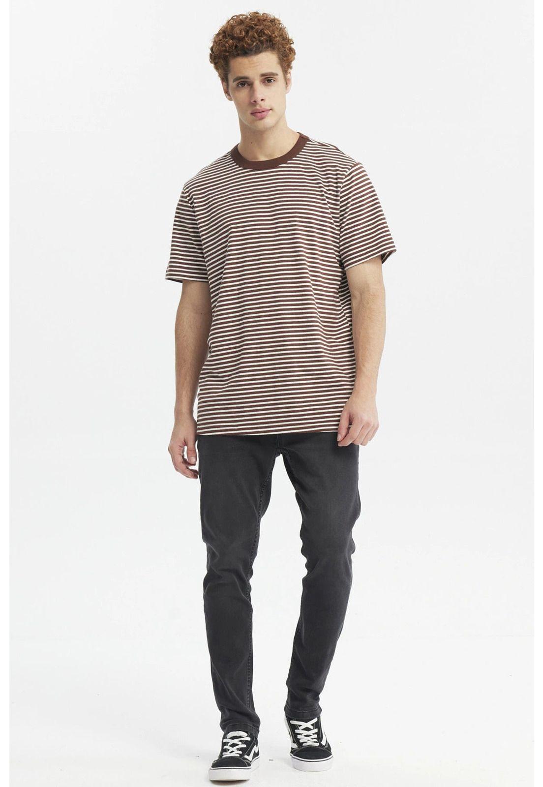 Polera Hombre Rayas Chocolate-3