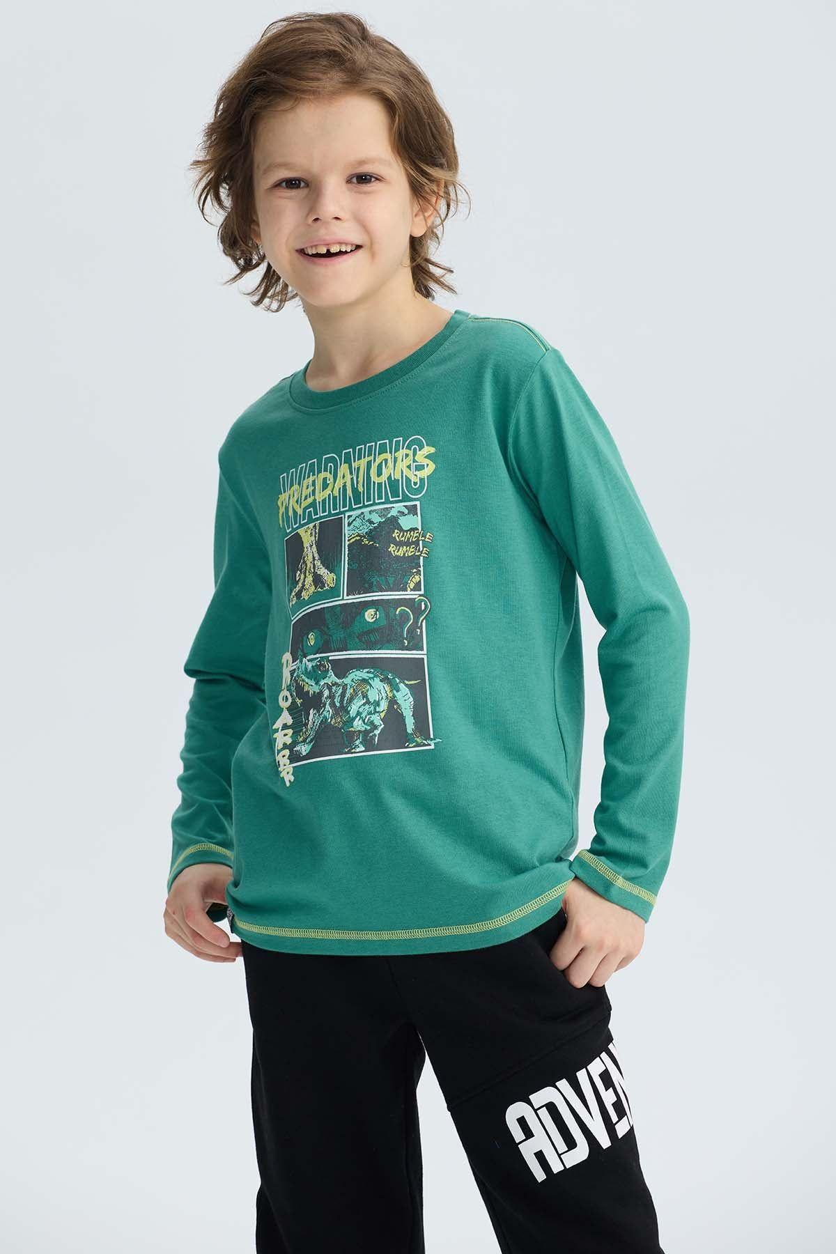 Polera Niño Print Posicional Verde-0