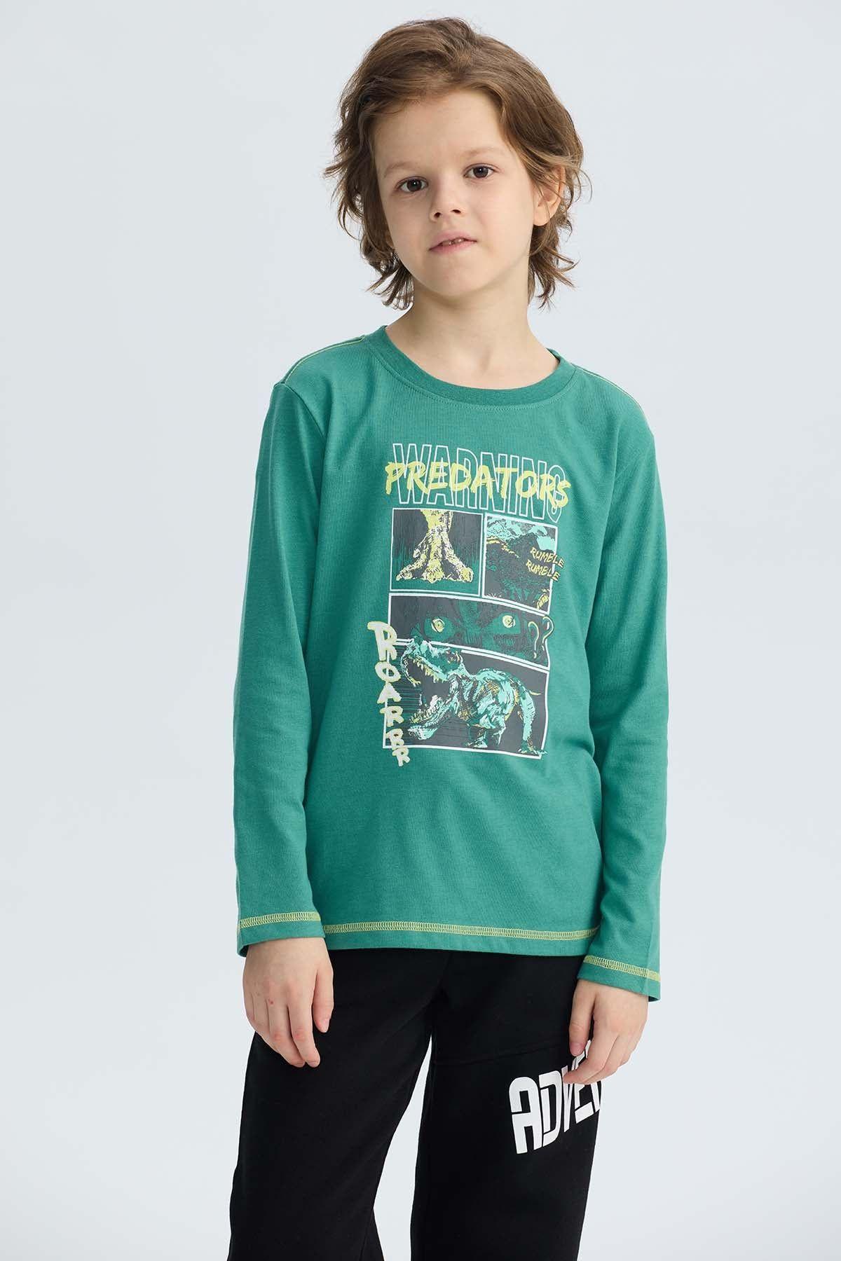 Polera Niño Print Posicional Verde-1