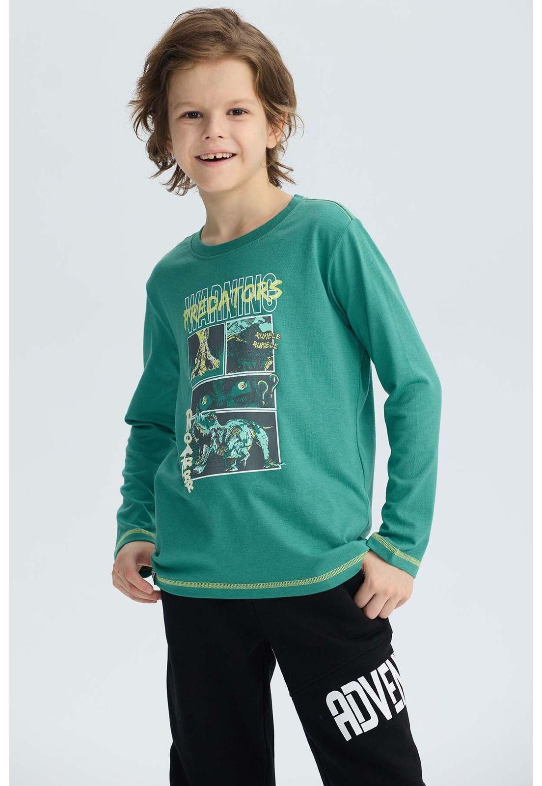 Polera Niño Print Posicional Verde-0