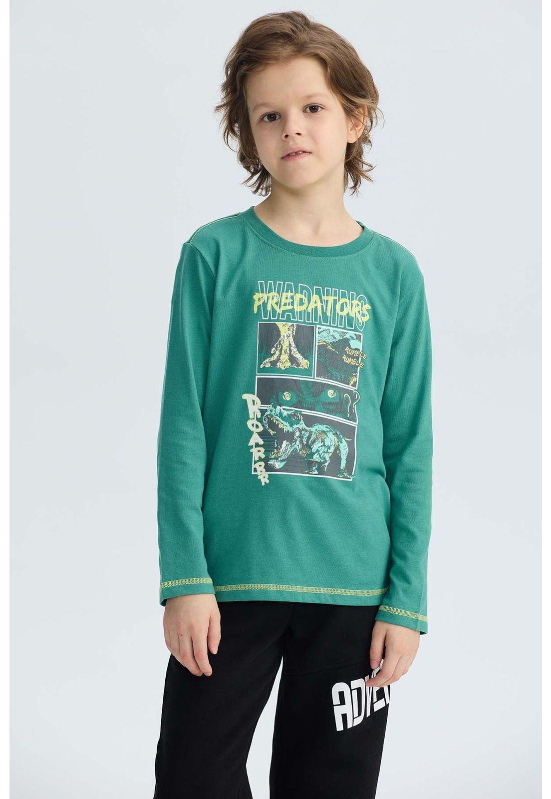 Polera Niño Print Posicional Verde-1