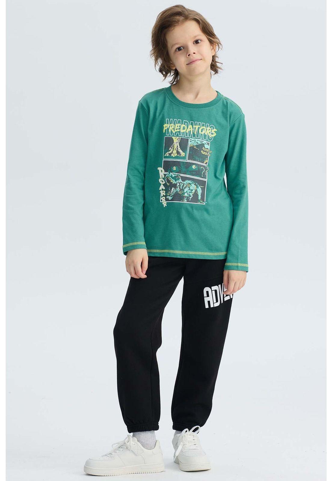 Polera Niño Print Posicional Verde-3