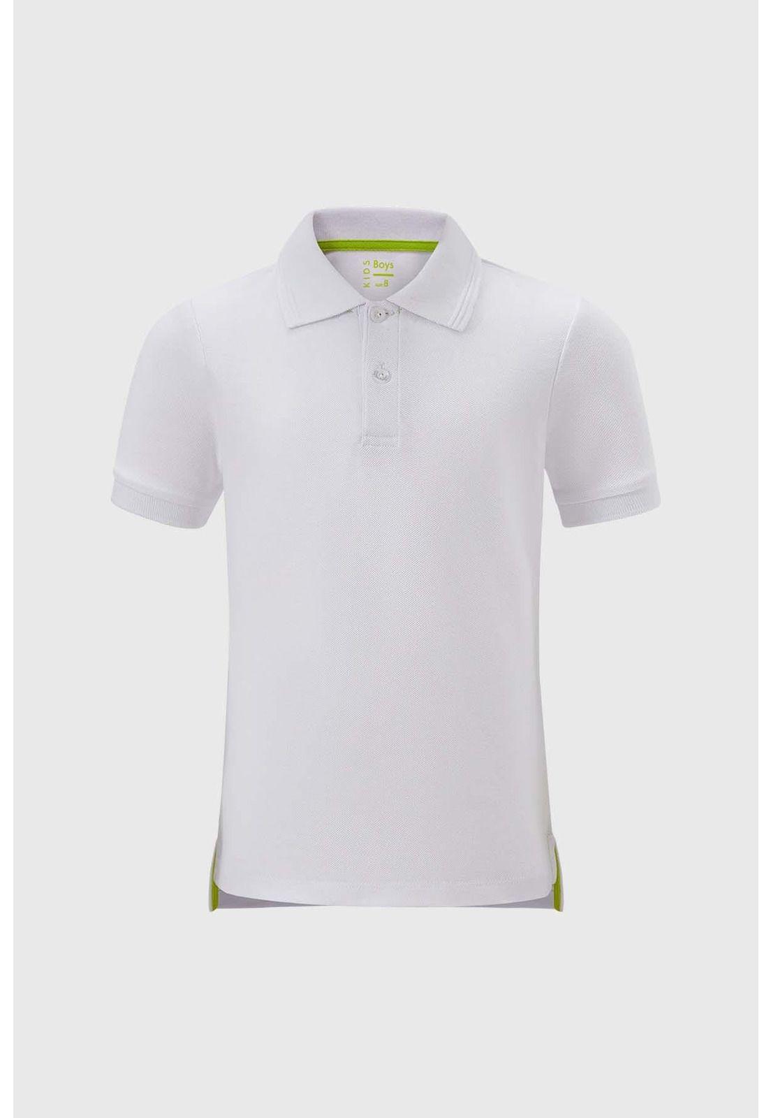 Polera Niño Piqué Básica Blanco - ll-0