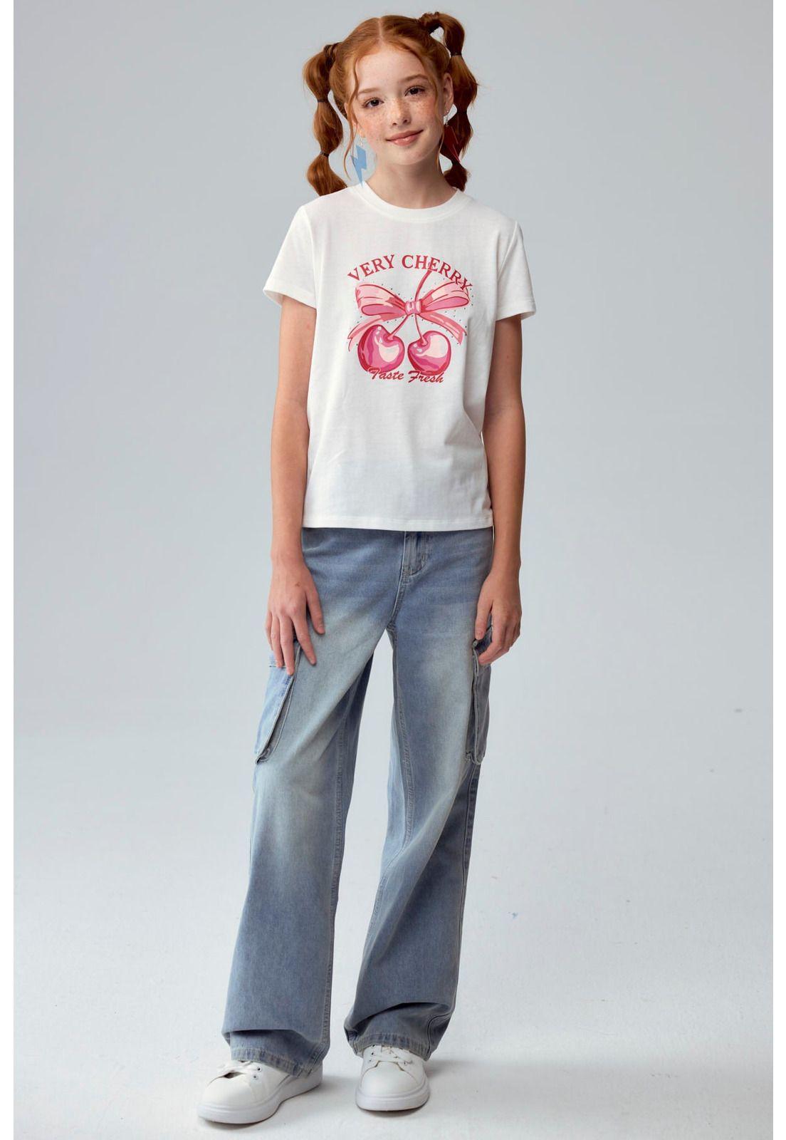 Polera Niña Básica Estampada Crudo-3