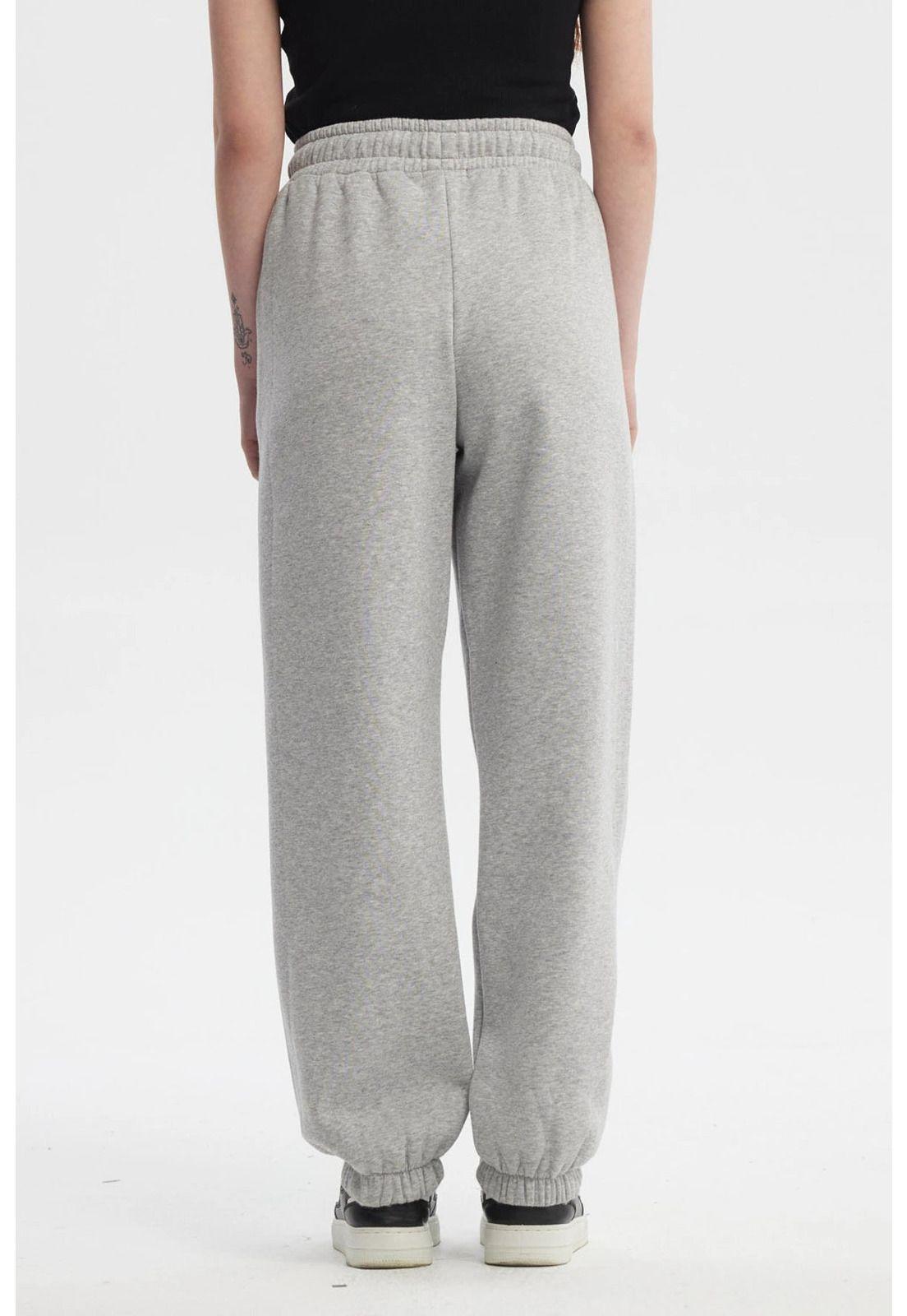 Pantalón Buzo Mujer Jogger Gris Melange - ll-2