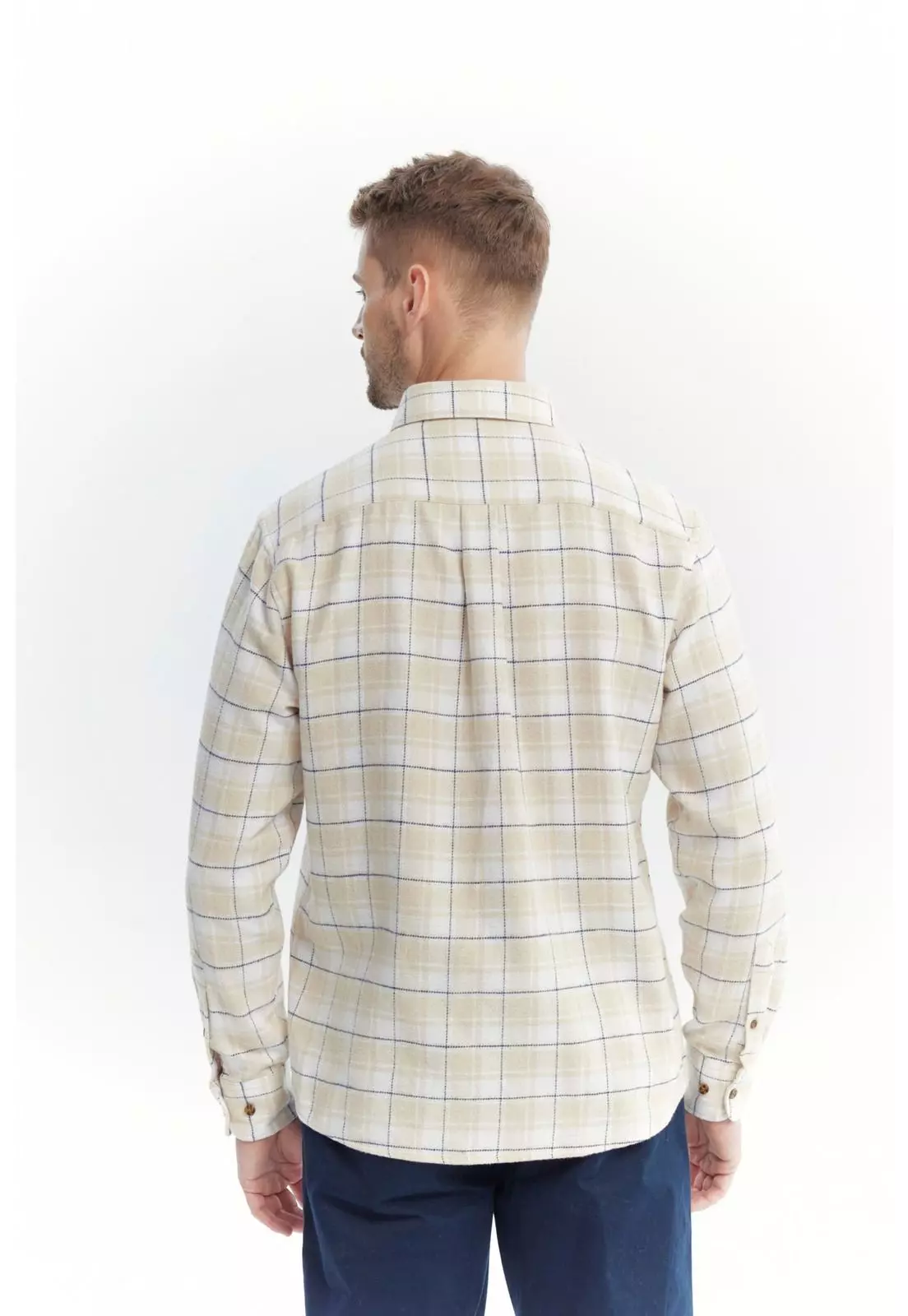 Camisa Hombre Franela Básica Beige-2