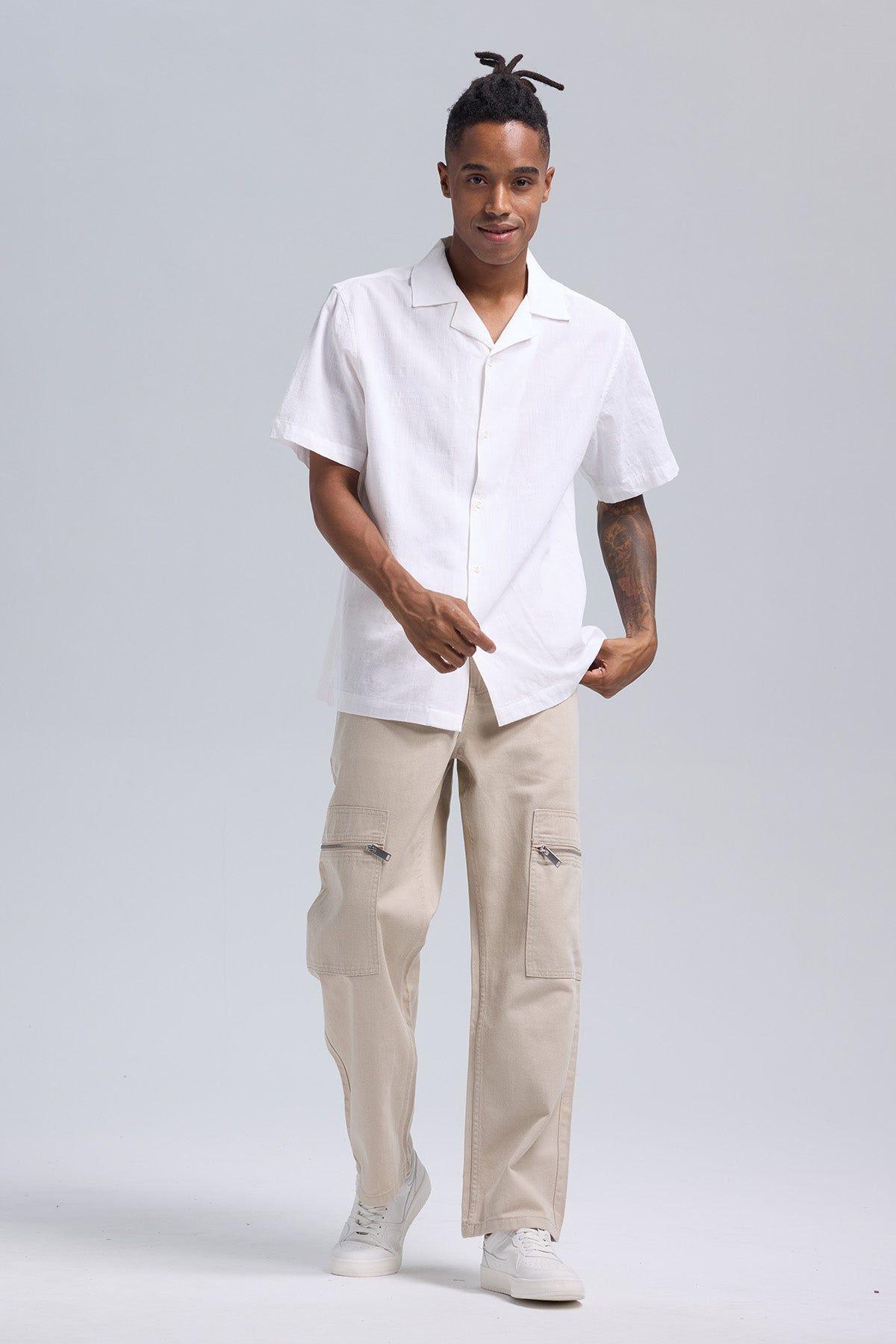 Camisa Hombre Textura Blanco-3