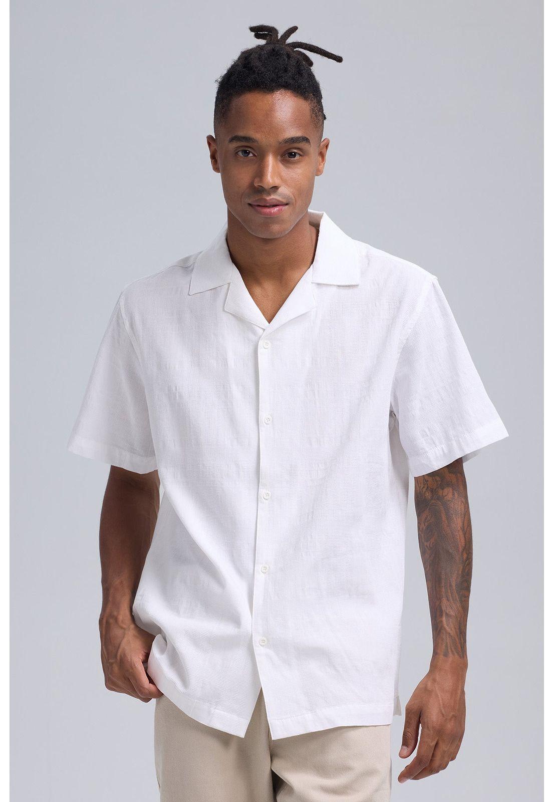 Camisa Hombre Textura Blanco-0