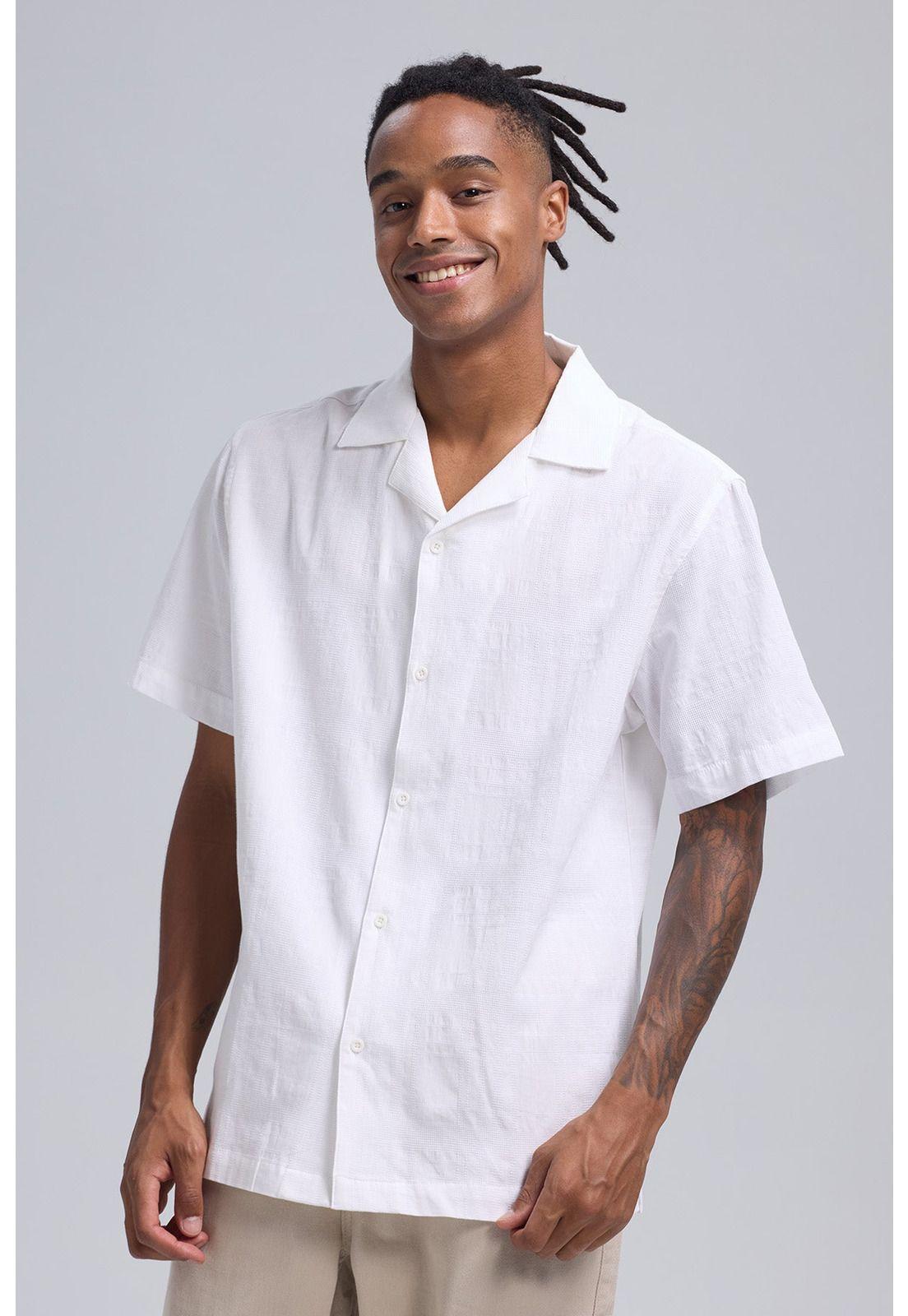 Camisa Hombre Textura Blanco-1