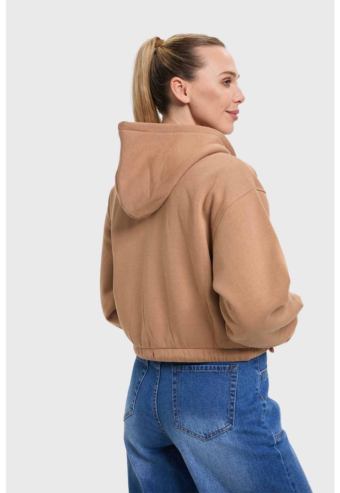 Polerón Mujer Crop Camel - ll-2