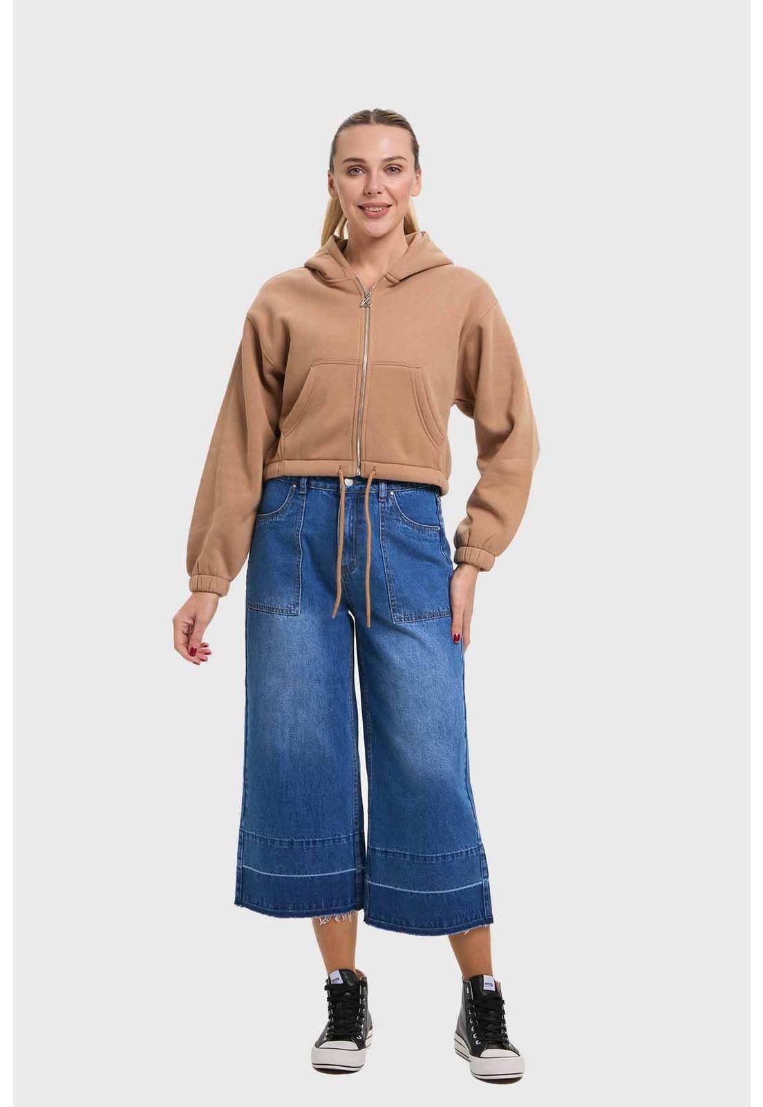 Polerón Mujer Crop Camel - ll-3