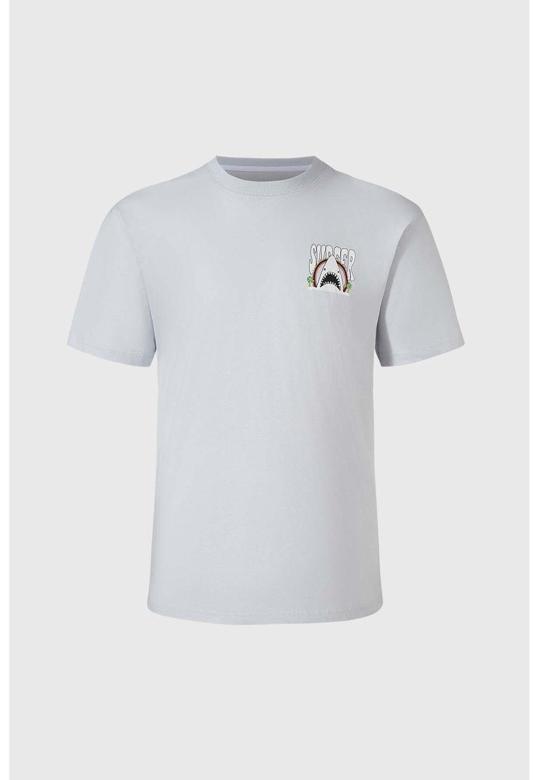 Polera Niño Estampado Gris-0