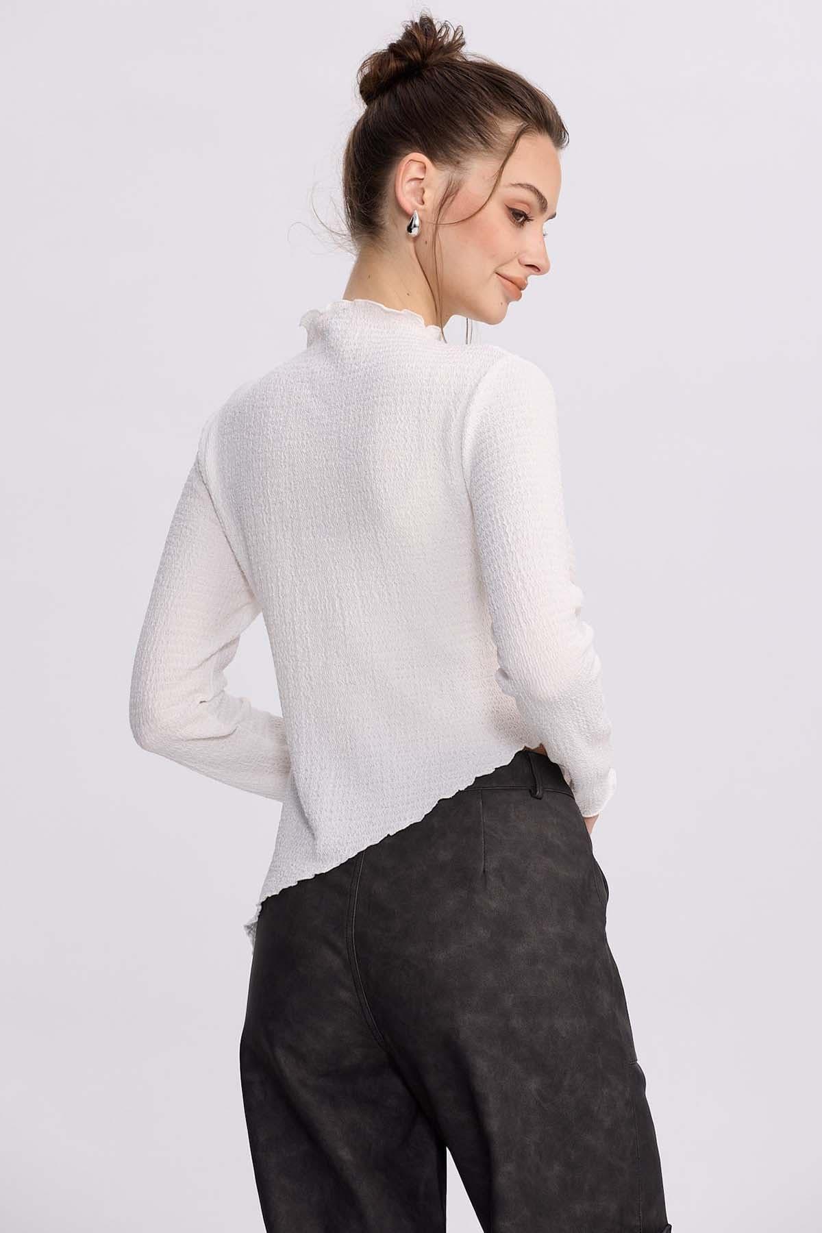 Polera Mujer Asímetrica Blanco II-2