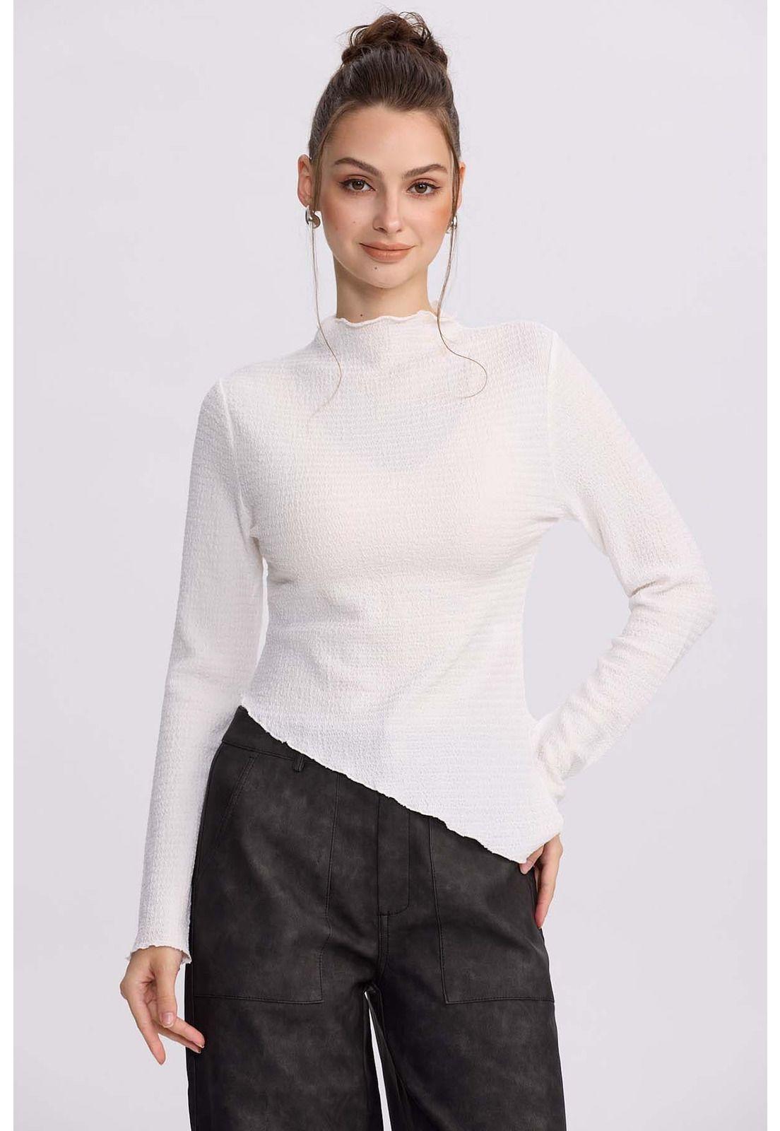 Polera Mujer Asimétrica Blanco - lV-0