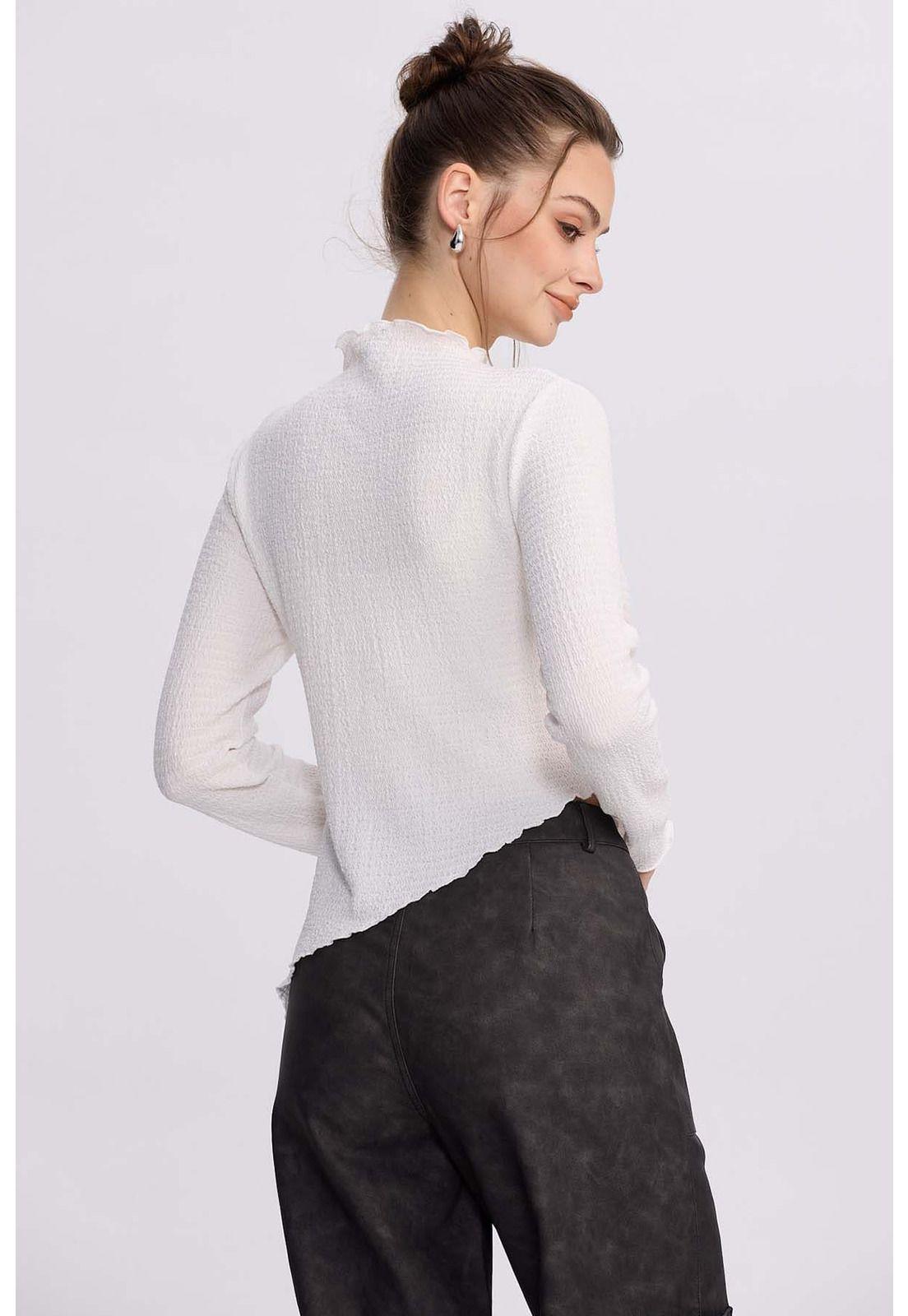 Polera Mujer Asimétrica Blanco - lV-2