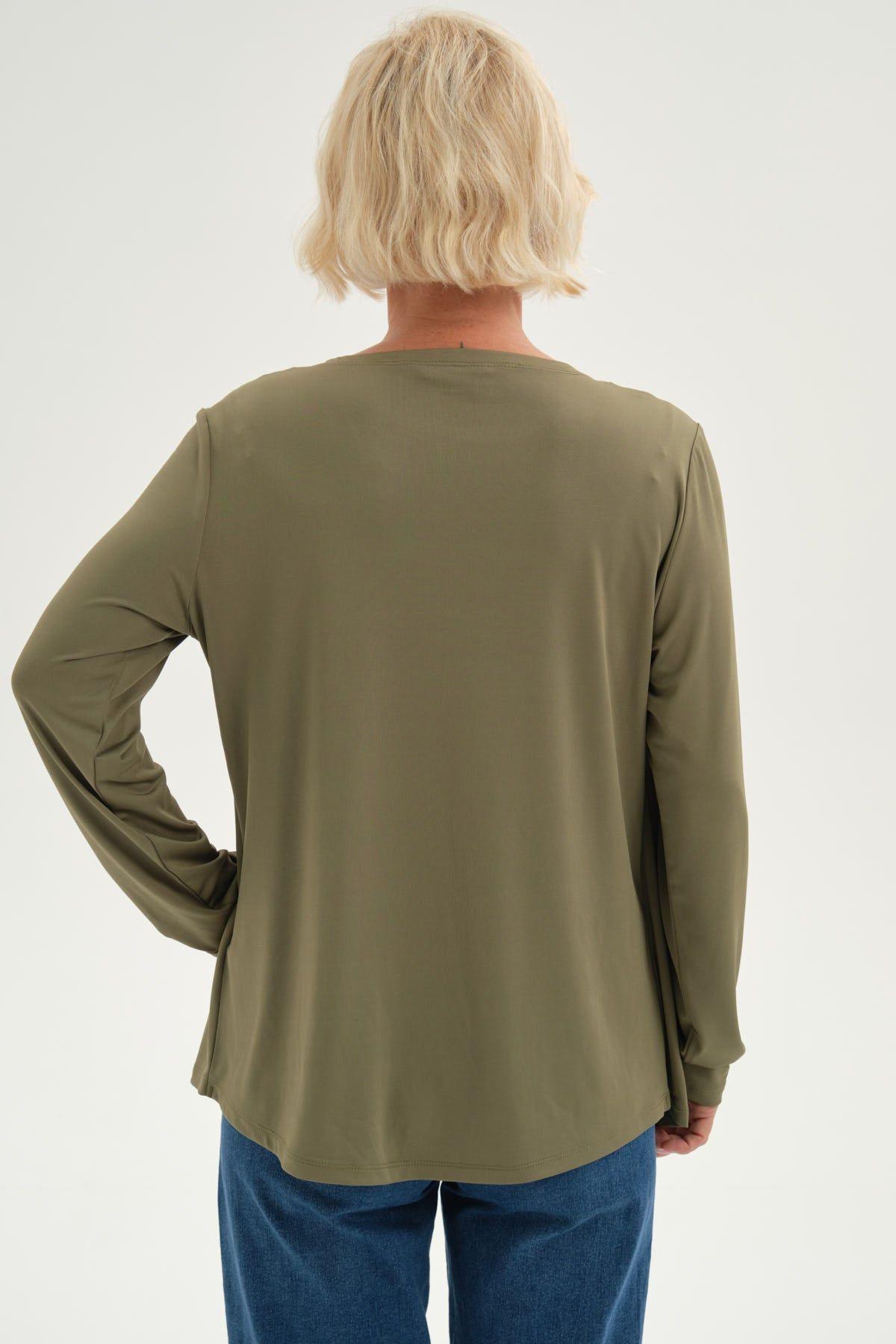 Polera Mujer Tapado Print Posicional Verde Militar-2