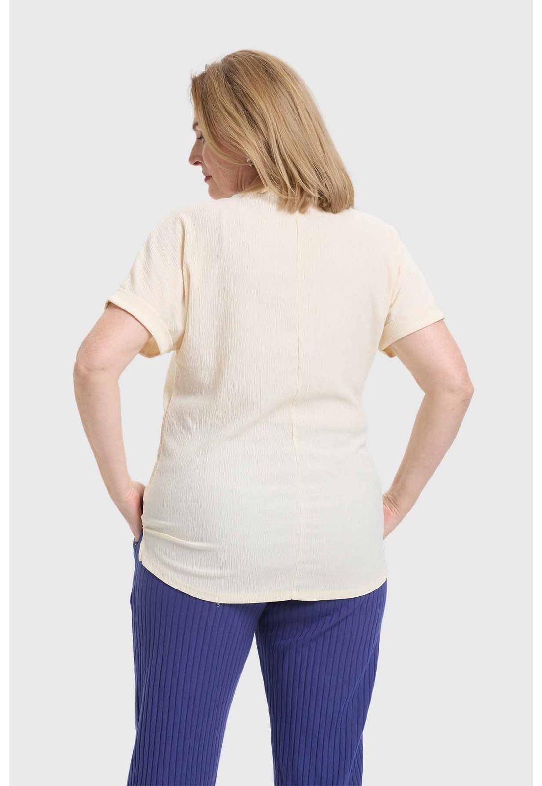 Polera Mujer Abotonada Arena-2