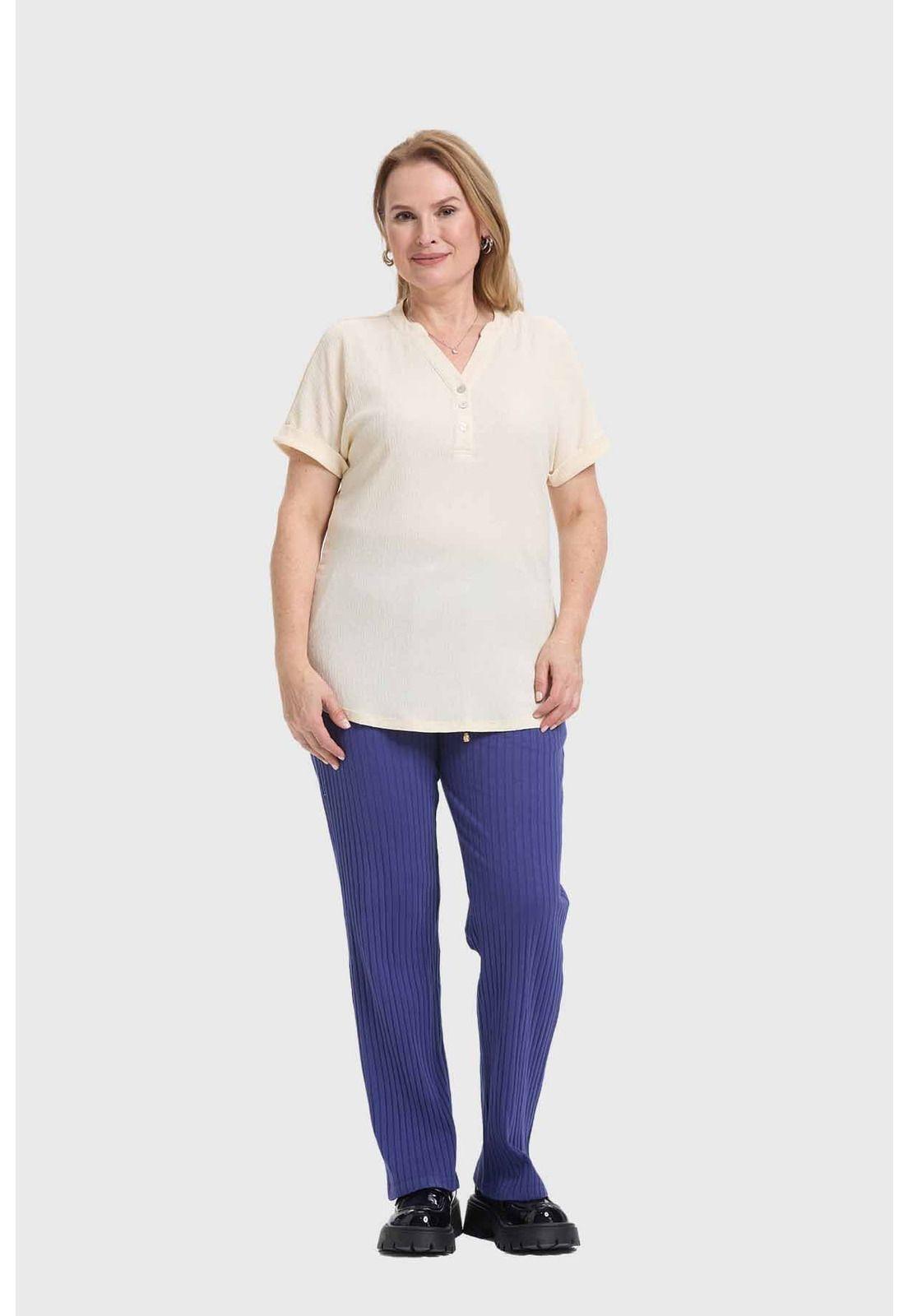 Polera Mujer Abotonada Arena-3