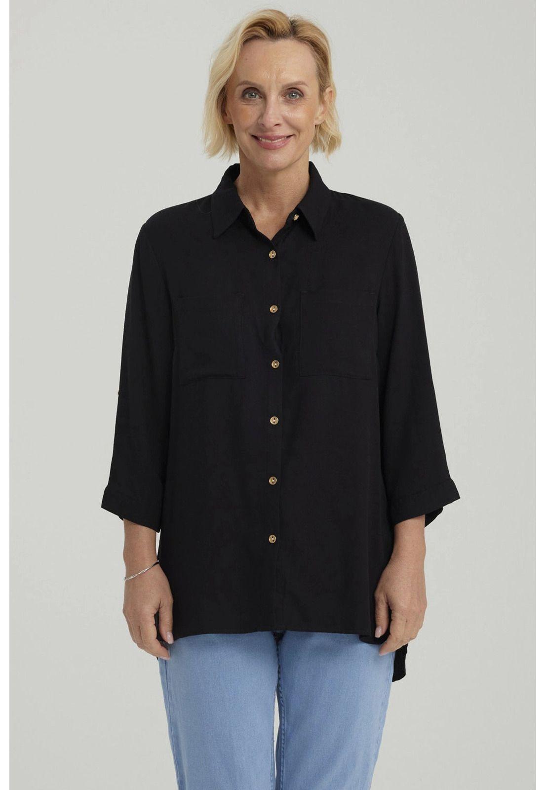 Blusa Mujer Lisa Negro-0