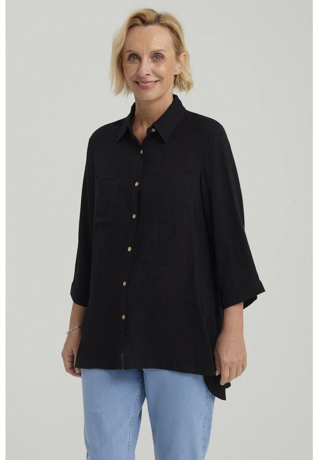 Blusa Mujer Lisa Negro-1