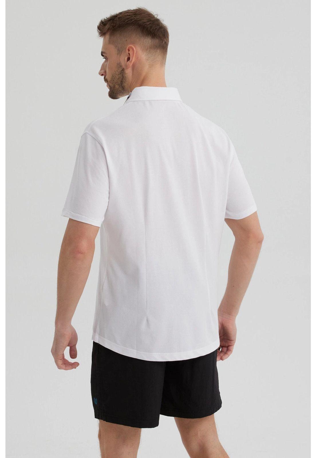 Camisa Hombre Piqué Con Bolsillo Blanco-2