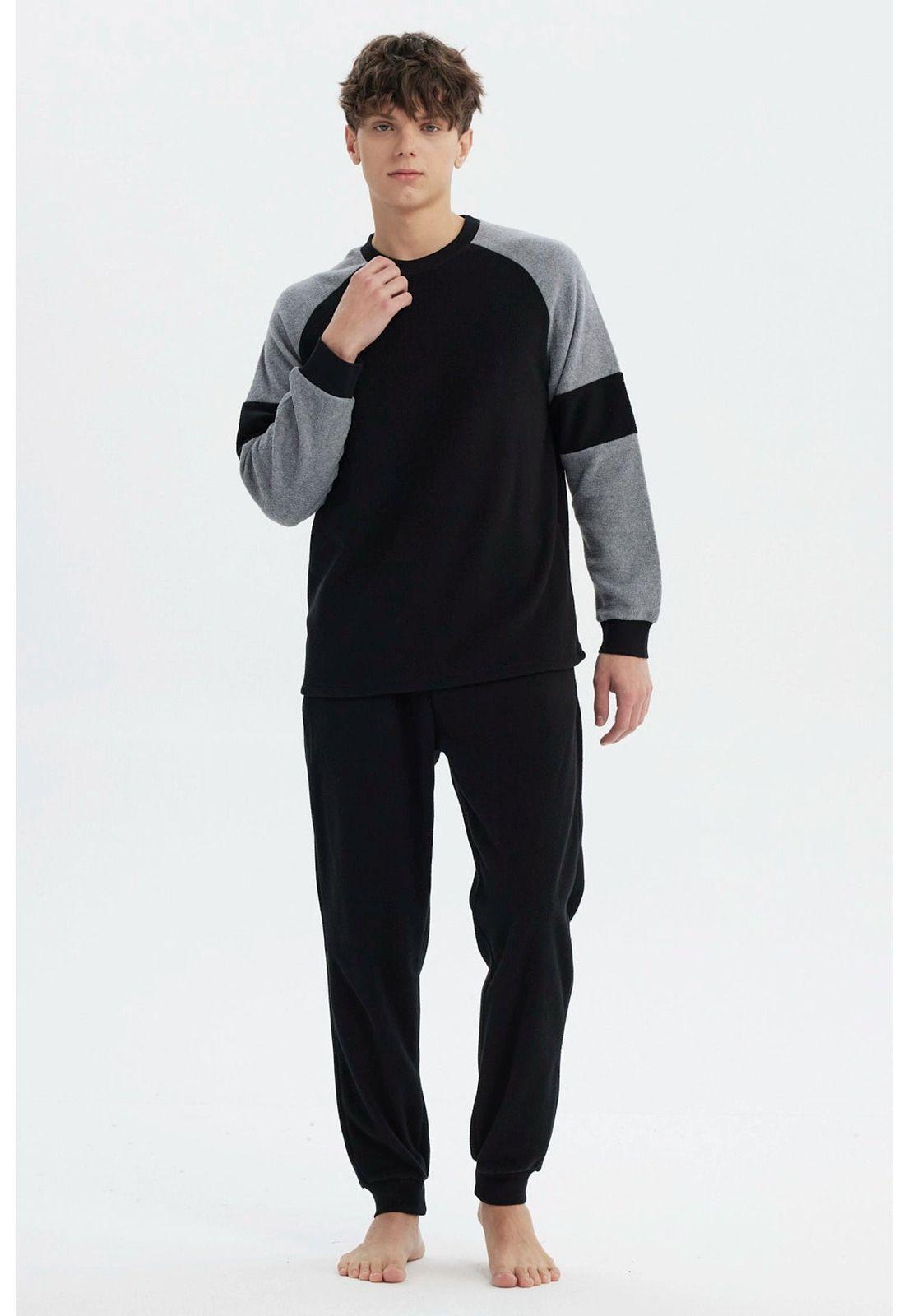 Pijama Hombre Pijama Polera Y Pantalón Negro - lV-0