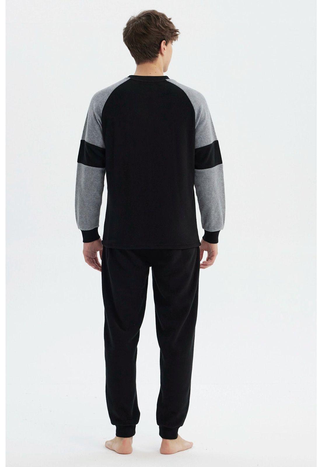 Pijama Hombre Pijama Polera Y Pantalón Negro - lV-2