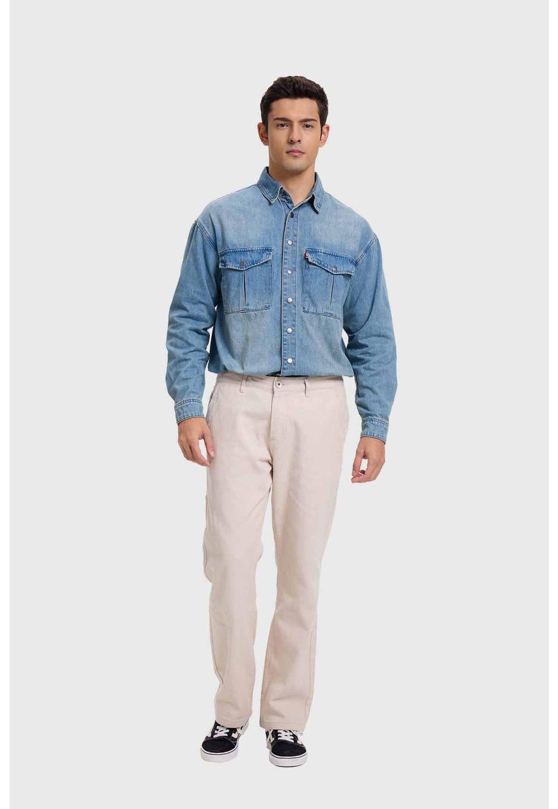 Jeans Hombre Recto Carpintero Beige-3