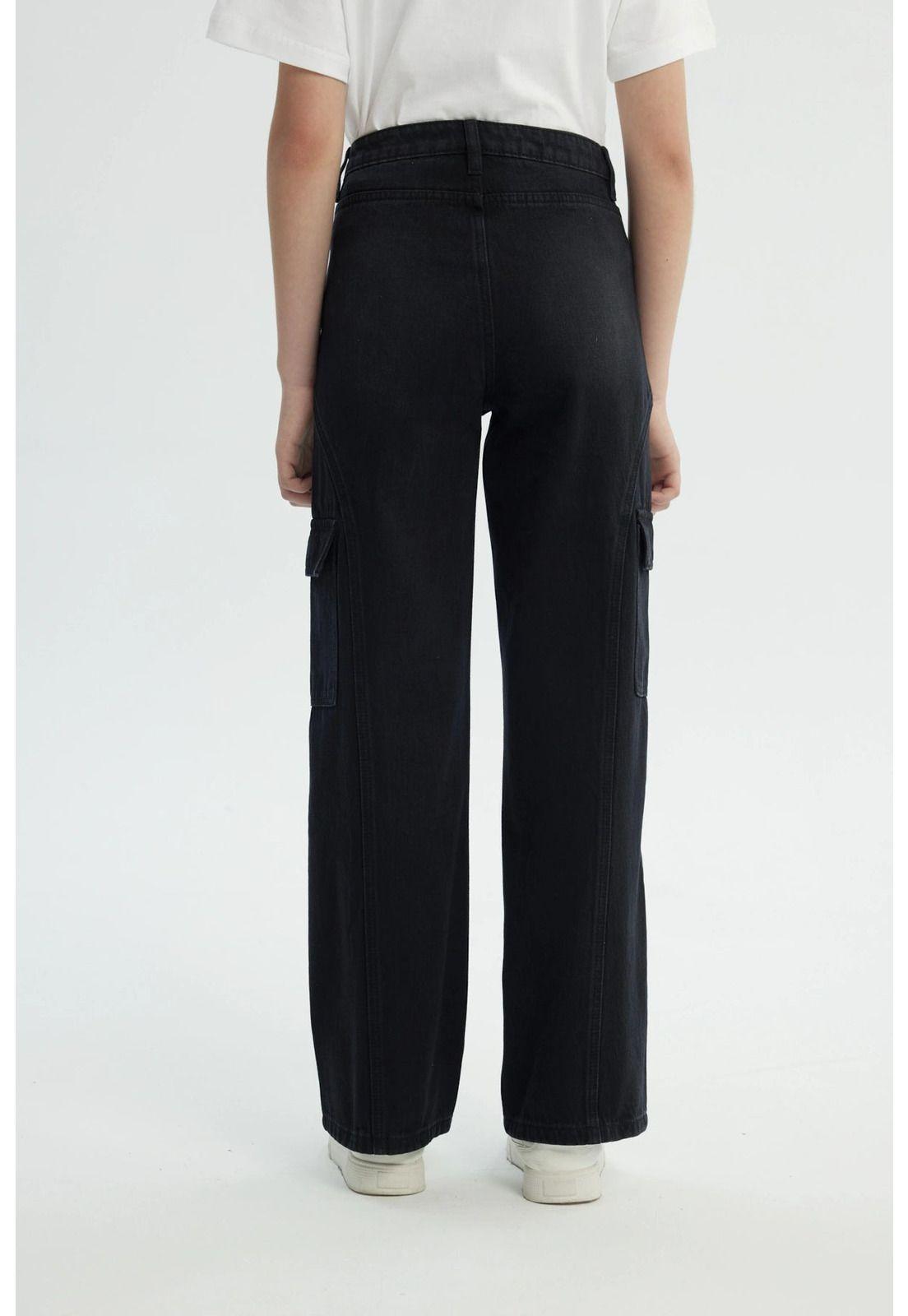 Jeans Niña Wide Leg Negro - lX-2