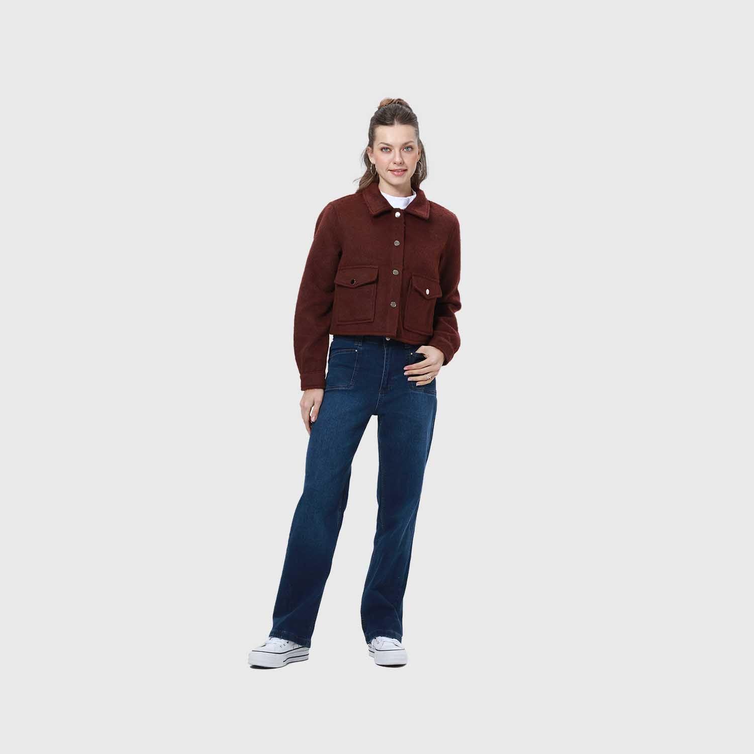 Chaqueta Mujer Sobrecamisa Chocolate-3