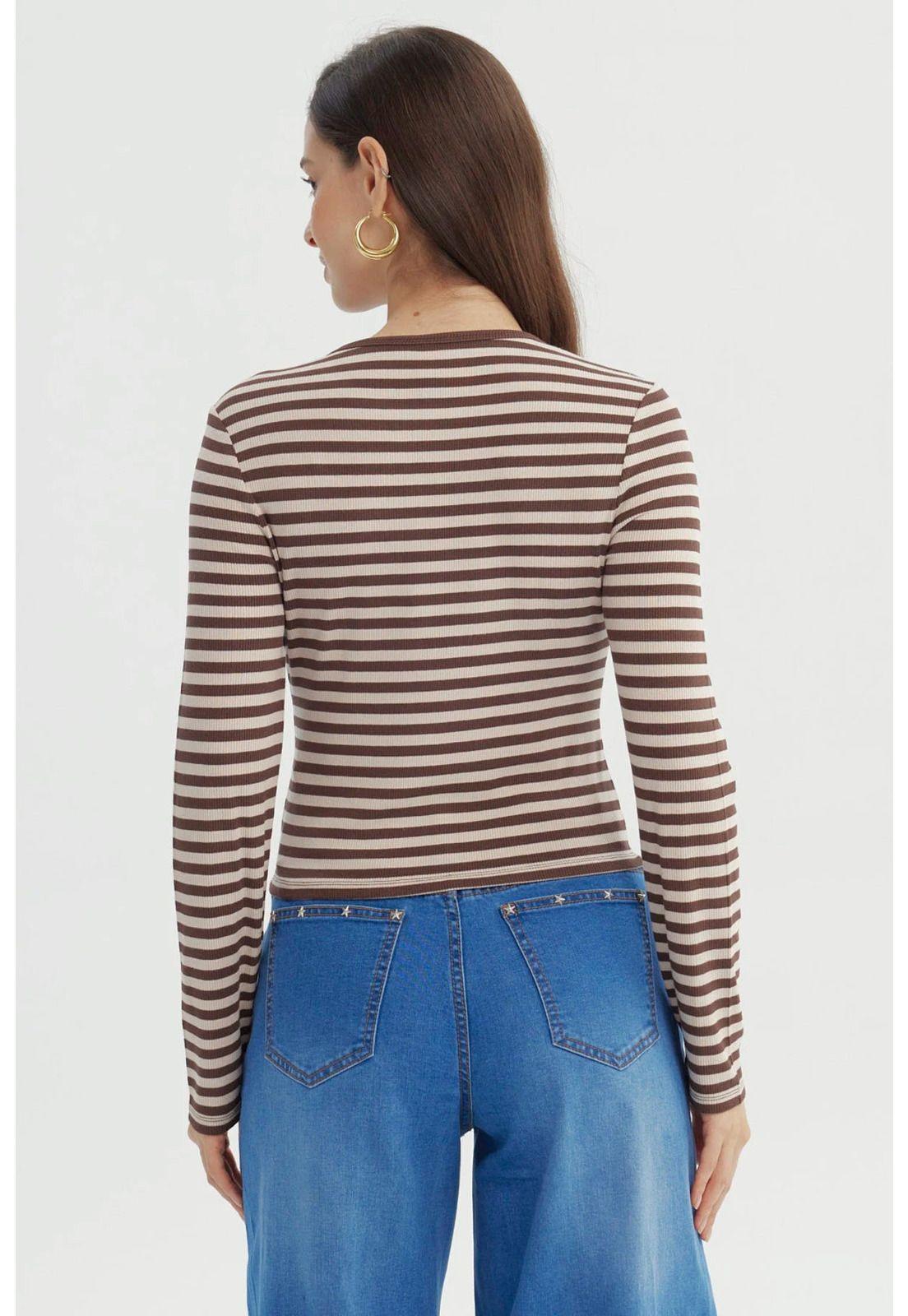 Polera Mujer Ajustado Café - V-2