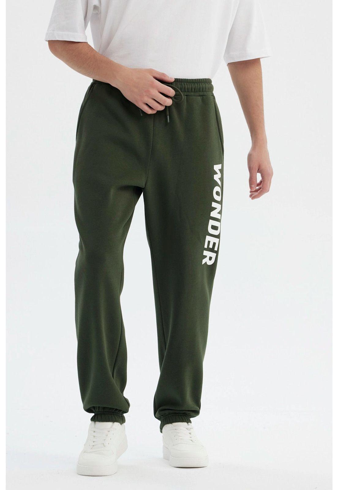 Pantalón Buzo Hombre Pitillo Verde Militar-0