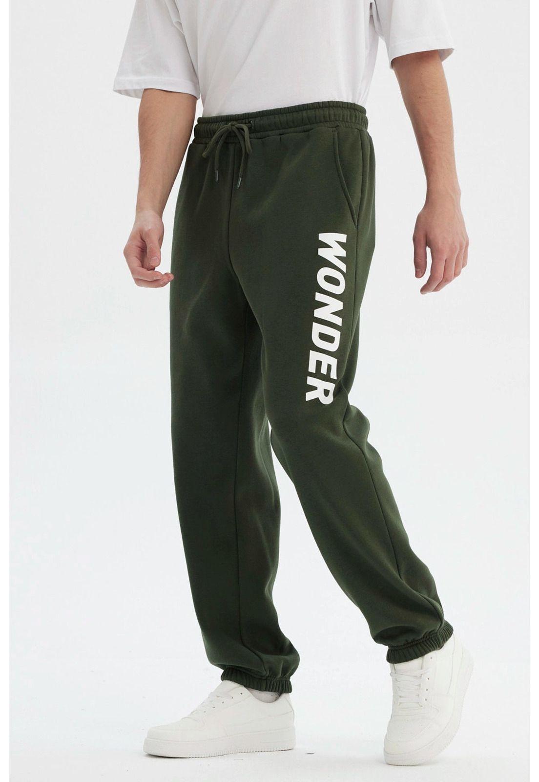 Pantalón Buzo Hombre Pitillo Verde Militar-1