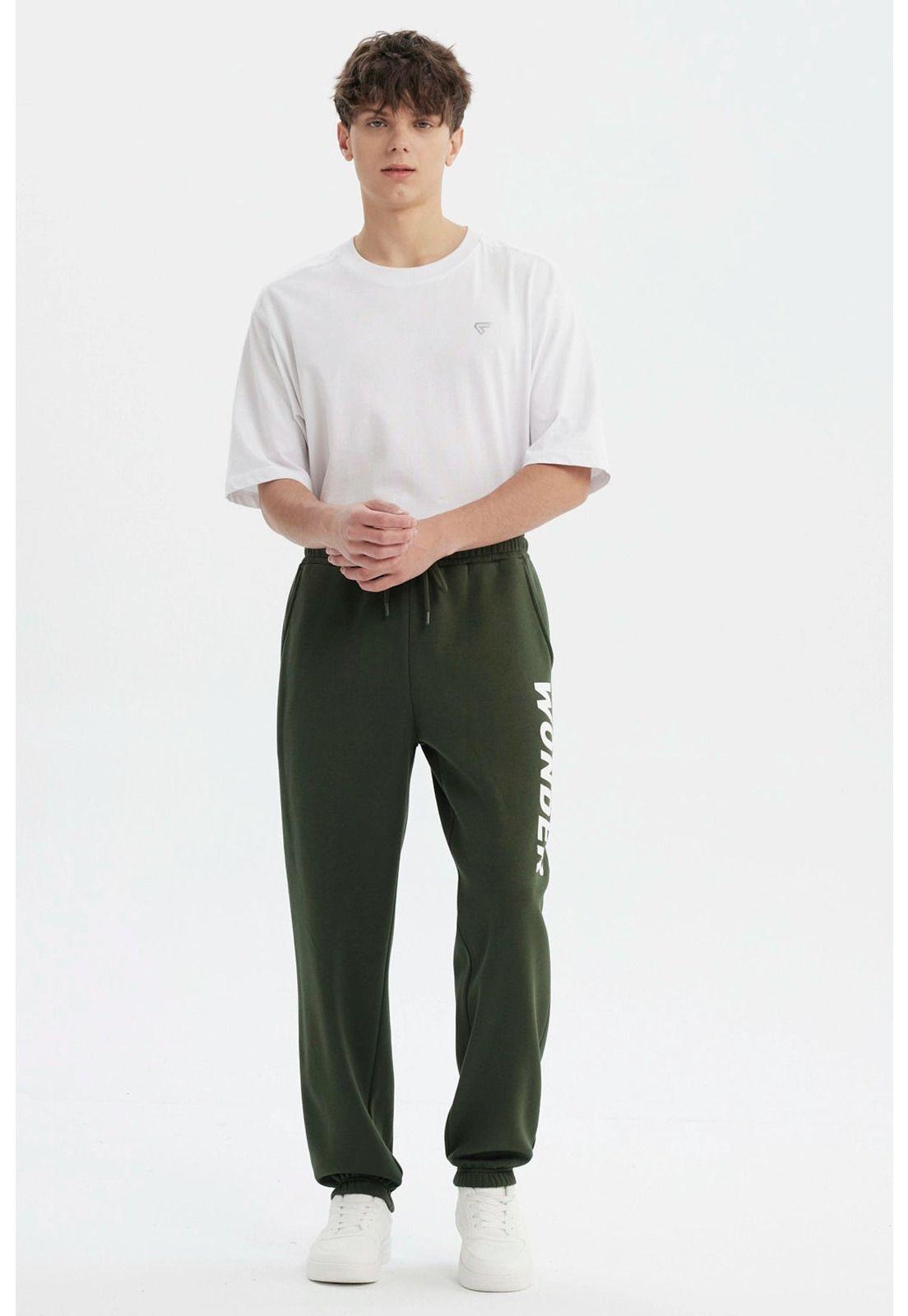Pantalón Buzo Hombre Pitillo Verde Militar-3