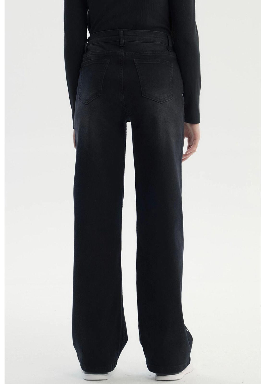 Jeans Niña Wide Leg Negro - Vl-2