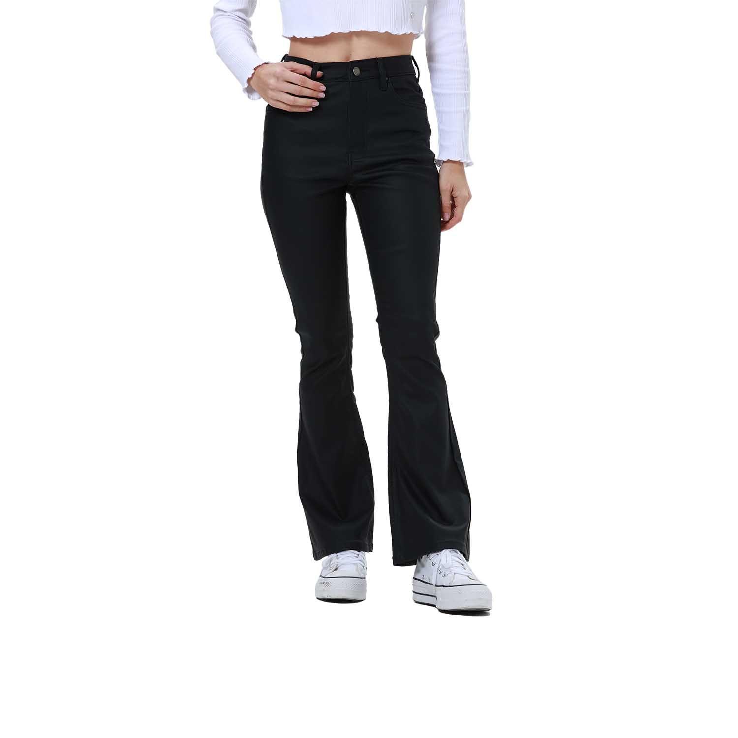 Jeans Mujer Flare Engomado Negro Fsp II-0