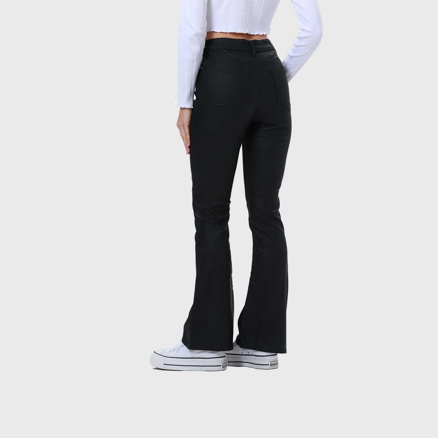 Jeans Mujer Flare Engomado Negro Fsp II-2