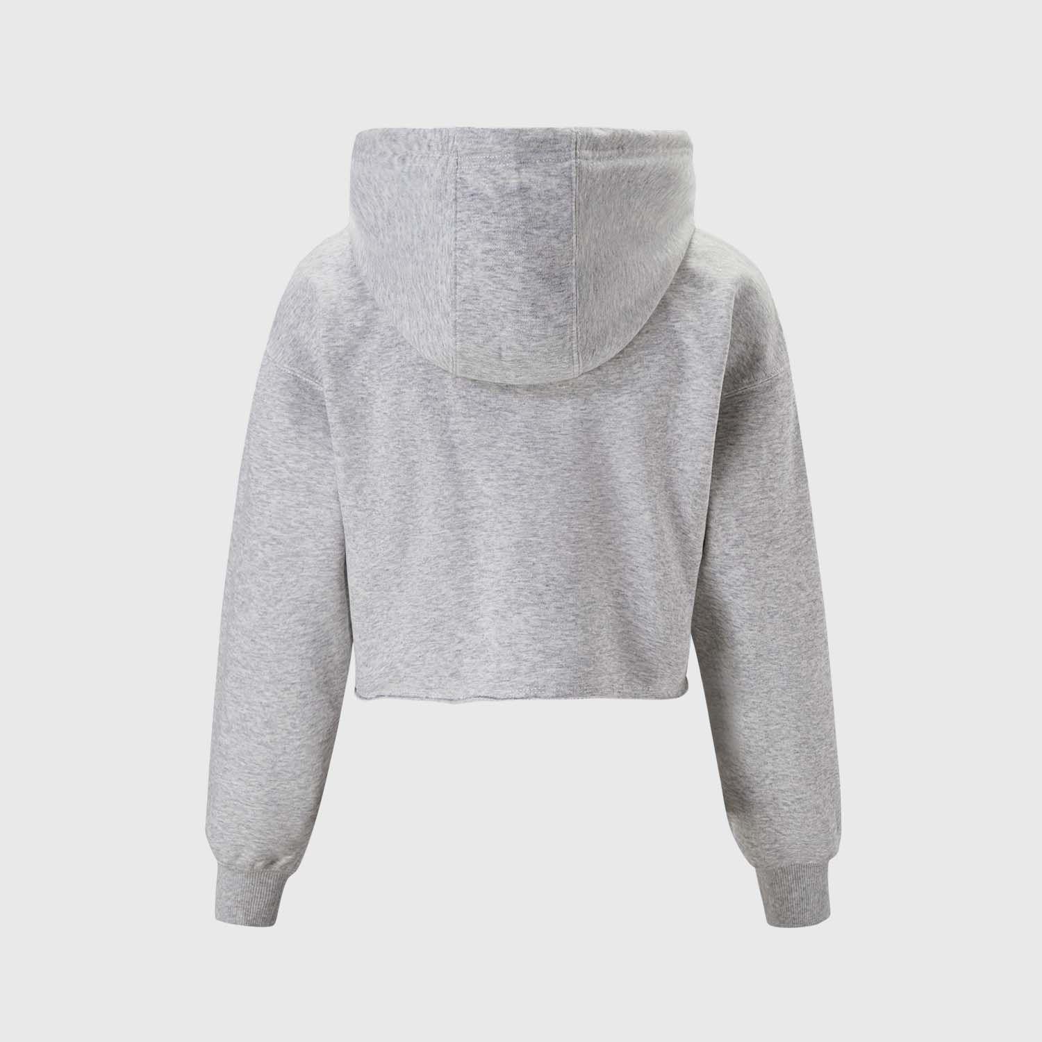 Polerón Niña Corto Oversize Gris Melange Fashion's Park-1