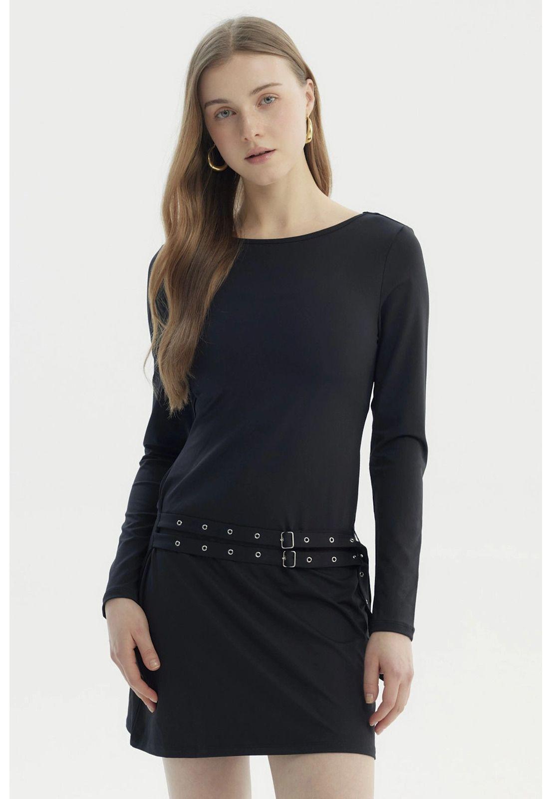 Vestido Mujer Falda Negro-0