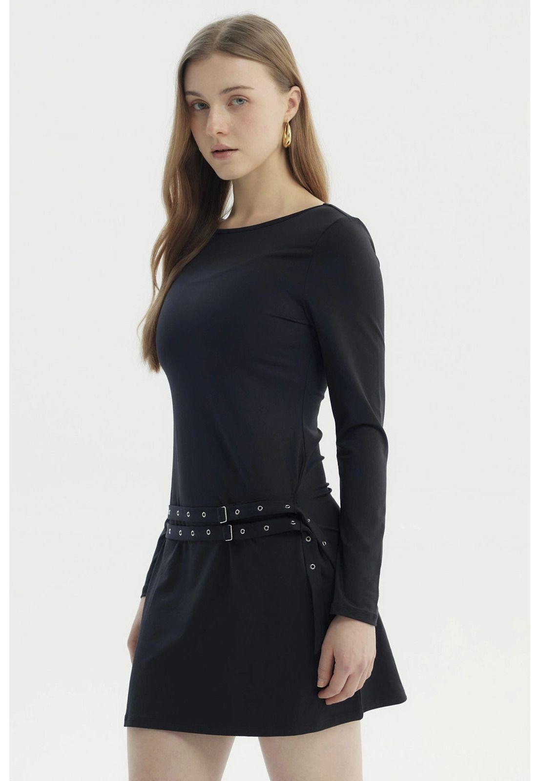 Vestido Mujer Falda Negro-1