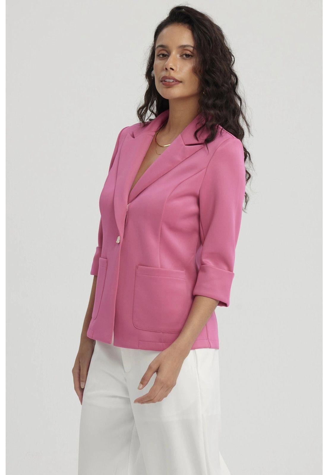 Blazer Mujer Tope Ruedo Fucsia-1