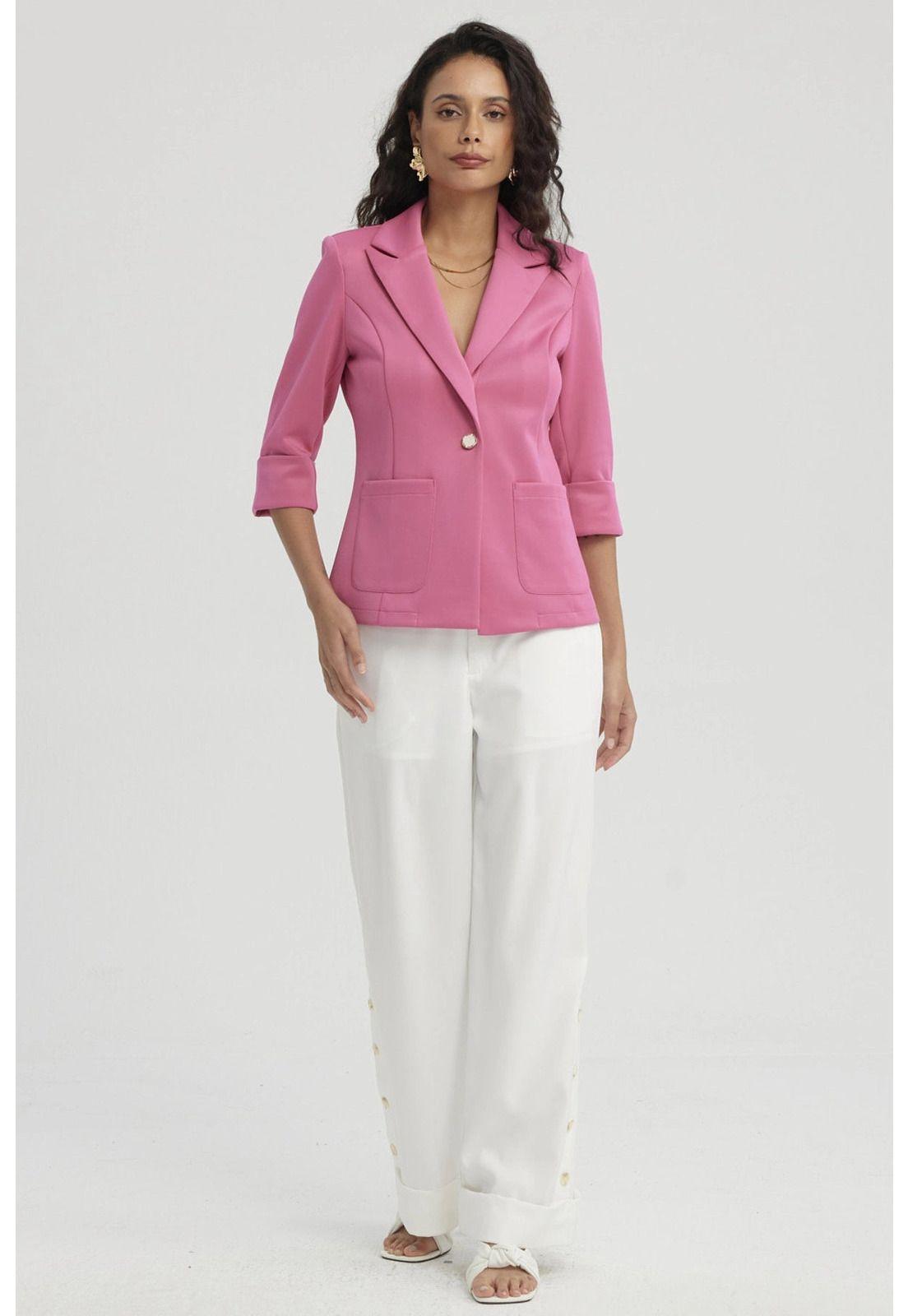 Blazer Mujer Tope Ruedo Fucsia-3
