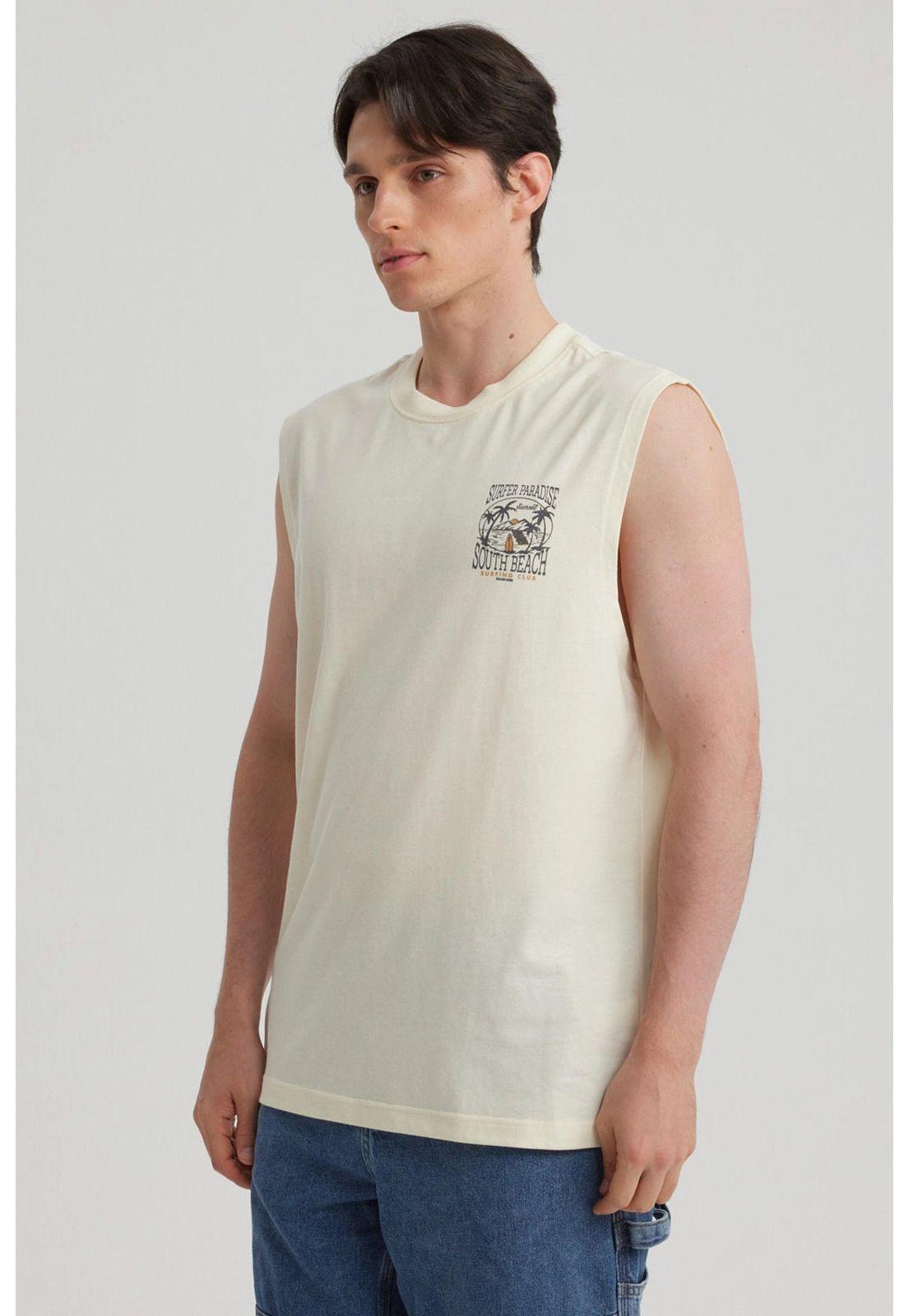 Polera Hombre Doble Print Beige - lll-3